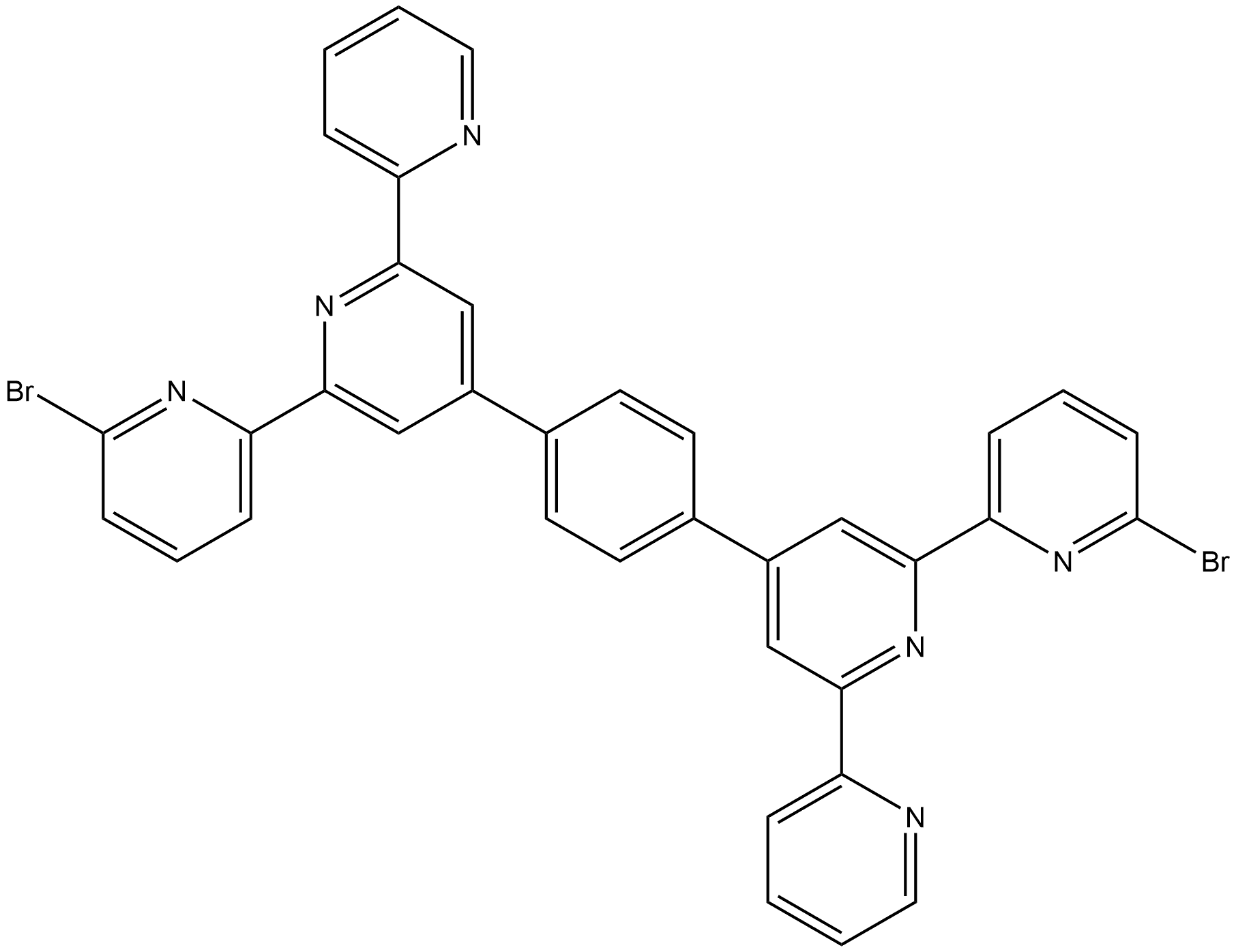 1,4-bis-(6-bromo-2,2':6',2''-terpyridine-4-yl)benzene Structure