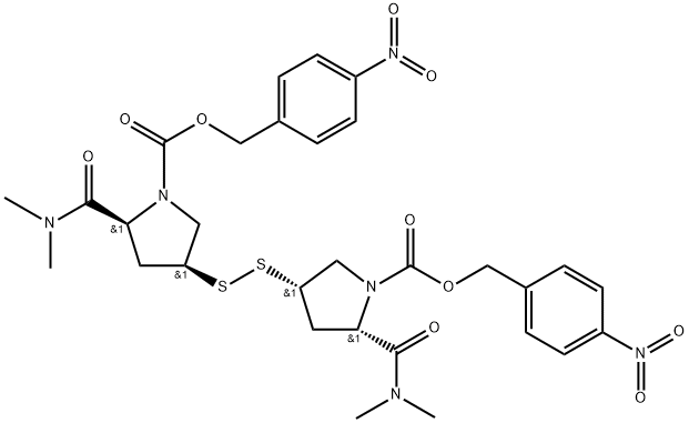 1-Pyrrolidinecarboxylic acid, 3,3'-dithiobis[5-[(dimethylamino)carbonyl]-, 1,1'-bis[(4-nitrophenyl)methyl] ester, (3S,3'S,5S,5'S)-