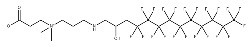 N-(2-カルボキシラトエチル)-3-[(4,4,5,5,6,6,7,7,8,8,9,9,10,10,11,11,12,12,13,13,13-ヘニコサフルオロ-2-ヒドロキシトリデシル)アミノ]-N,N-ジメチル-1-プロパンアミニウム 化学構造式