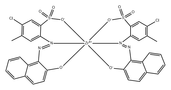 bis[5-chloro-2-[(2-hydroxynaphthyl)azo]-4-methylbenzene-1-sulphonato]zirconium Structure