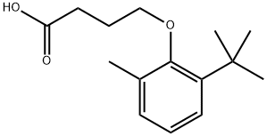 4-(2-tert-butyl-6-methylphenoxy)butanoic acid 化学構造式