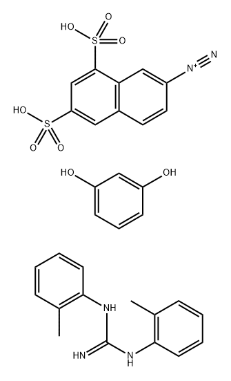 2-Naphthalenediazonium, 6,8-disulfo-, reaction products with resorcinol, compds. with N,N'-bis(2-methylphenyl)guanidine 结构式