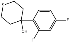 4-(2,4-Difluorophenyl)tetrahydro-2H-thiopyran-4-ol Struktur