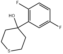 4-(2,5-Difluorophenyl)tetrahydro-2H-thiopyran-4-ol Struktur