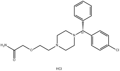942199-02-2 Acetamide, 2-[2-[4-[(R)-(4-chlorophenyl)phenylmethyl]-1-piperazinyl]ethoxy]-, hydrochloride (1:2)