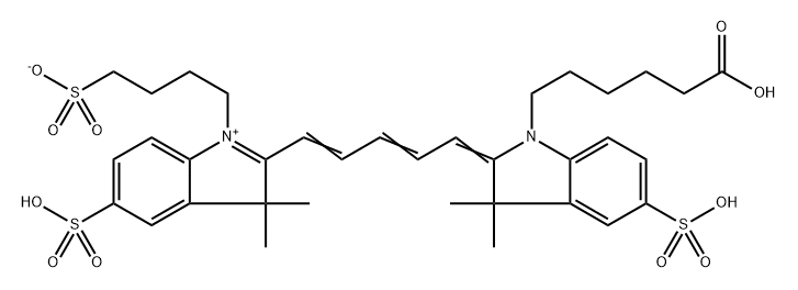 3H-Indolium, 2-[(1E,3E)-5-[1-(5-carboxypentyl)-1,3-dihydro-3,3-dimethyl-5-sulfo-2H-indol-2-ylidene]-1,3-pentadien-1-yl]-3,3-dimethyl-5-sulfo-1-(4-sulfobutyl)-, inner salt,942205-50-7,结构式