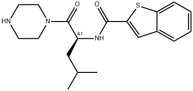 N-[(2R)-4-methyl-1-oxo-1-(piperazin-1-yl)pentan-2-yl]-1-benzothiophene-2-carboxamide Structure