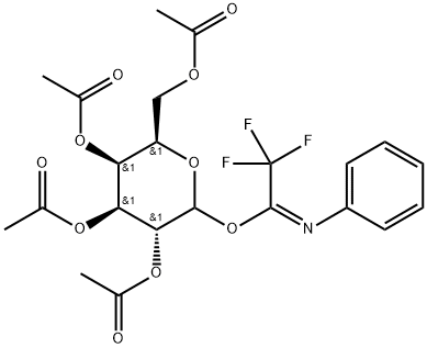 1-(2,2,2-Trifluoro-N-phenylacetimidate)-2,3,4,6-tetra-O-acetyl-D-galactopyranose 化学構造式