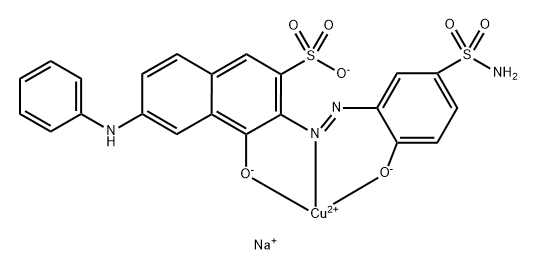 sodium [6-anilino-4-hydroxy-3-[[2-hydroxy-5-sulphamoylphenyl]azo]naphthalene-2-sulphonato(3-)]cuprate(1-) Structure