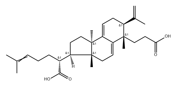 1H-Benz[e]indene-3-acetic acid, 6-(2-carboxyethyl)-2,3,3a,4,6,7,8,9b-octahydro-3a,6,9b-trimethyl-7-(1-methylethenyl)-α-(4-methyl-3-penten-1-yl)-, (αR,3R,3aR,6S,7S,9bR)-|16-去氧茯苓酸B