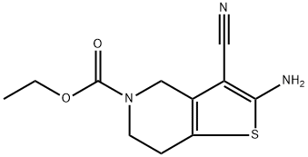 THIENO[3,2-C]PYRIDINE-5(4H)-CARBOXYLIC ACID, 2-AMINO-3-CYANO-6,7-DIHYDRO-, ETHYL ESTER 结构式