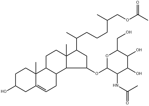 (25R)-15α-[2-(Acetylamino)-2-deoxy-β-D-glucopyranosyloxy]-26-acetoxycholest-5-en-3β-ol Structure