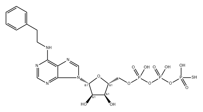 N6- (2- PHENYLETHYL)ADENOSINE- 5'- O- (3- THIOTRIPHOSPHATE) ( 6-PHET-ATP-Γ-S ) Structure