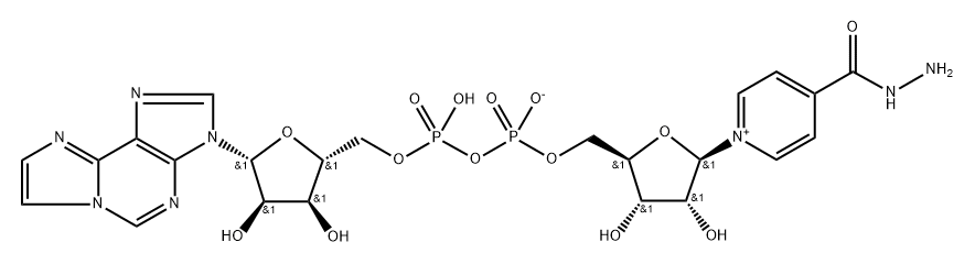 4-hydrazinocarbonylpyridine-1,N(6)-ethenoadenine dinucleotide 化学構造式