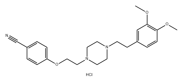 Benzonitrile, 4-[2-[4-[2-(3,4-dimethoxyphenyl)ethyl]-1-piperazinyl]ethoxy]-, dihydrochloride,945906-91-2,结构式