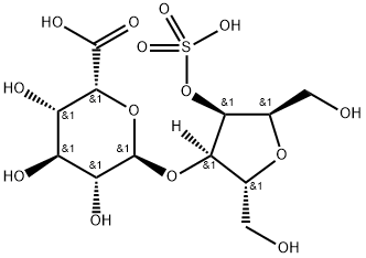 O-(alpha-idopyranosyluronic acid)-(1-3)-2,5-anhydroalditol-4-sulfate 化学構造式