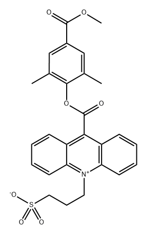 Acridinium, 9-[[4-(methoxycarbonyl)-2,6-dimethylphenoxy]carbonyl]-10-(3-sulfopropyl)-, inner salt Structure