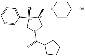 1-{[(3S,4R)-1-cyclopentanecarbonyl-4-hydroxy-4-phenylpyrrolidin-3-yl]methyl}piperidin-4-ol|