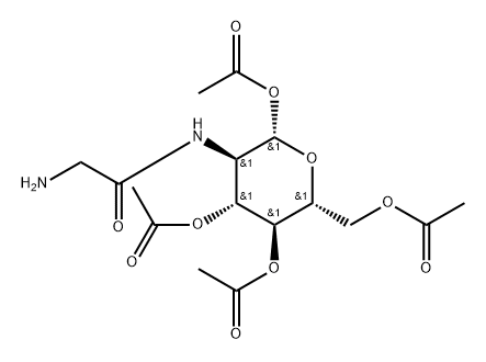 1,3,4,6-Tetra-O-acetyl-2-[(2-aminoacetyl)amino]-2-deoxy-b-D-glucopyranose Structure