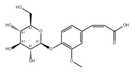2-Propenoic acid, 3-[4-(β-D-glucopyranosyloxy)-3-methoxyphenyl]-, (2Z)- Struktur