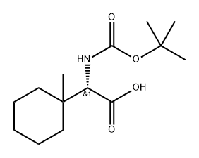 (S)-2-((叔丁氧羰基)氨基)-2-(1-甲基环己基)乙酸 结构式