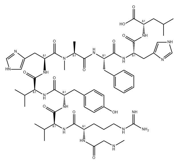 angiotensin I, Sar(1)-Val(5)-N-Me-Ala(7)- 结构式