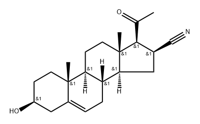 3β-Hydroxy-20-oxopregn-5-ene-16β-carbonitrile,95341-23-4,结构式