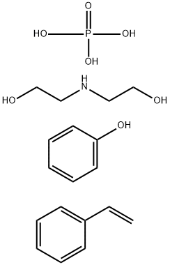 Phosphoric acid, reaction products with phenol and styrene, compds. with diethanolamine Structure