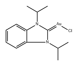 (1,3-Diisopropyl-1,3-dihydro-2H-benzo[d]imidazol-2-ylidene)gold(III) chloride Structure