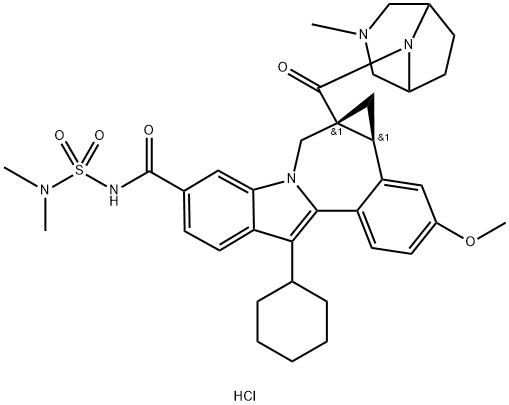 BECLABUVIR HYDROCHLORIDE,958002-36-3,结构式
