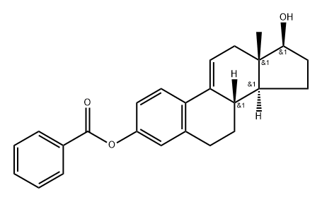 Estra-1,3,5(10),9(11)-tetraene-3,17β-diol, 3-benzoate (7CI) 化学構造式