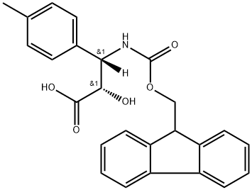 N-(9H-Fluoren-9-yl)MethOxy]Carbonyl (2S,3S)-3-Amino-2-hydroxy-3-(4-methyl-phenyl)propionic acid 化学構造式