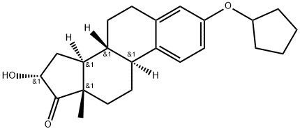 Estra-1,3,5(10)-trien-17-one, 3-(cyclopentyloxy)-16-hydroxy-, (16α)- Struktur