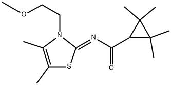 CyclopropanecarboxaMide, N-[3-(2-Methoxyethyl)-4,5-diMethyl-2(3H)-thiazolylidene]-2,2,3,3-tetraMethyl-, [N(Z)]- Structure