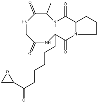 Cyclo[L-Ala-Gly-[(2S)-8-oxo-2-amino*-8-oxiranyloctanoyl]-D-Pro-] Structure