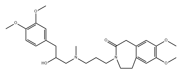 2H-3-Benzazepin-2-one, 3-[3-[[3-(3,4-dimethoxyphenyl)-2-hydroxypropyl]methylamino]propyl]-1,3,4,5-tetrahydro-7,8-dimethoxy-,96254-66-9,结构式