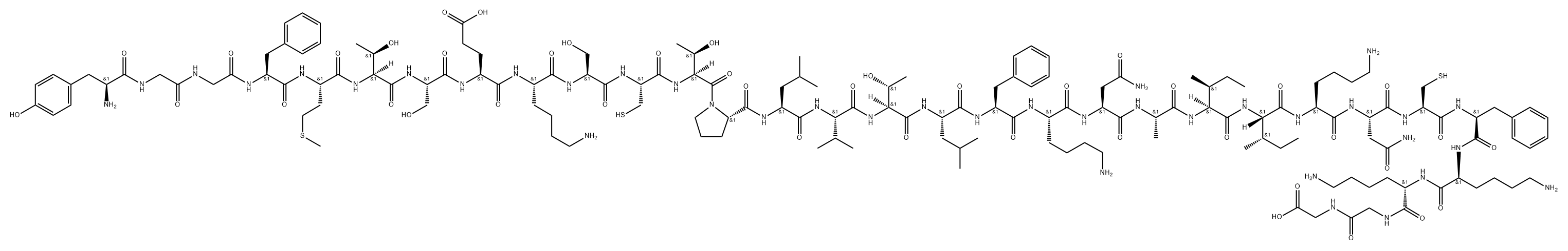 beta-endorphin, Cys(11,26),Phe(27), Gly(31)-,96407-33-9,结构式