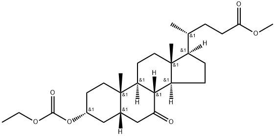 (3α,5β)-3-[(Ethoxycarbonyl)oxy]-7-oxo-cholan-24-oic Acid Methyl Ester 化学構造式