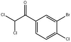 1-(3-bromo-4-chlorophenyl)-2,2-dichloroethanone 化学構造式