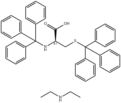 N,S-二三苯甲基-D-半胱氨酸乙二胺盐, 96909-04-5, 结构式