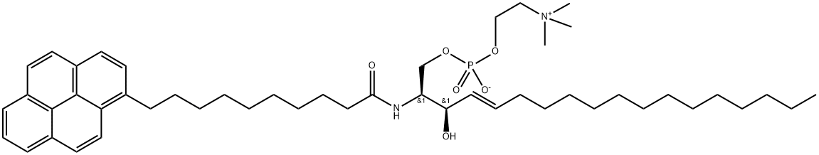 N-(10-(1-PYRENE)DECANOYL) SPHINGOMYELIN 结构式