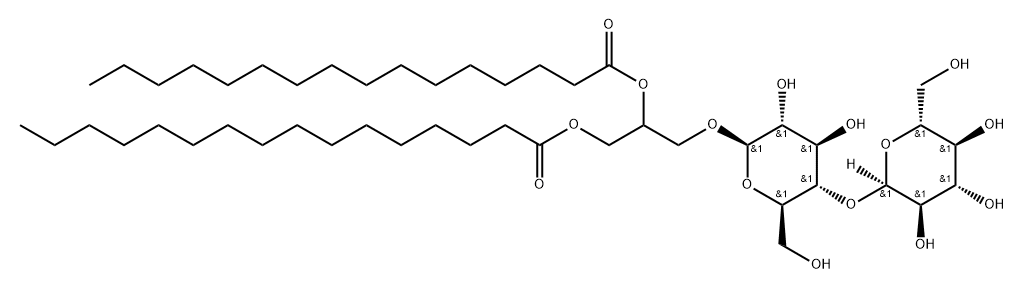 1(3)-dipalmitoyl-3(1)-(glucopyranosyl-(1-4)-glucopyranosyl)-glycerol 结构式