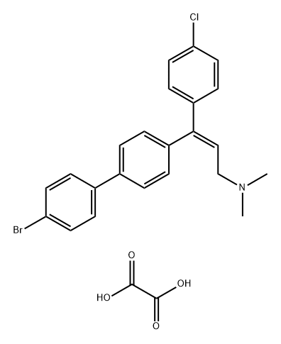 (E)-gamma-(4'-bromo[1,1'-biphenyl]-4-yl)-4-chlorocinnamyl]dimethylammonium hydrogen oxalate Struktur