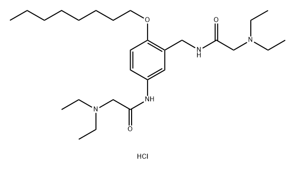 m-Acetotoluidide, 2-(diethylamino)-alpha-(2-(diethylamino)acetamido)-4'-(octyloxy)-, dihydrochloride Struktur