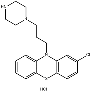 10H-Phenothiazine, 2-chloro-10-[3-(1-piperazinyl)propyl]-, hydrochloride (1:2) Structure