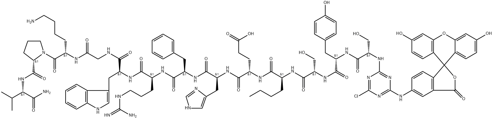 MSH, N(alpha)-chlorotriazinylaminofluorescein-1-Ser-4-Nle-7-Phe-alpha- Struktur