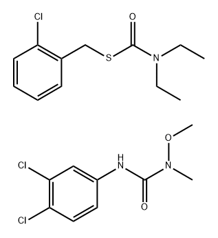 Carbamothioic acid, diethyl-, S-[(2-chlorophenyl)methyl] ester, mixt. with N'-(3,4-dichlorophenyl)-N-methoxy-N-methylurea (9CI) Struktur