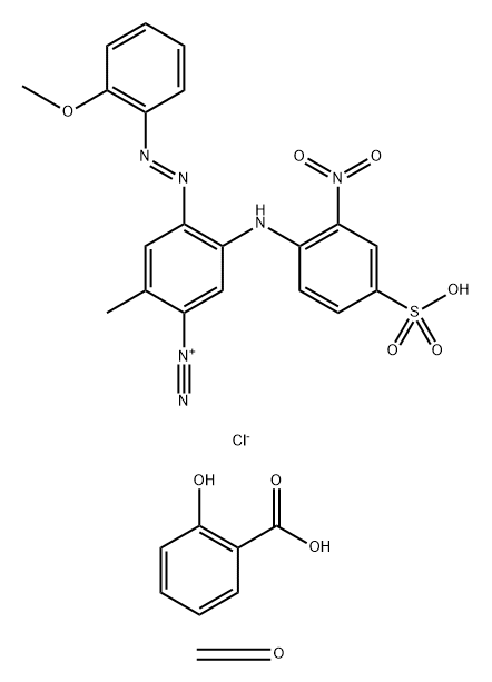 Benzenediazonium, 4-[(2-methoxyphenyl)azo]-2-methyl-5-[(2-nitro-4-sulfophenyl)amino]-, chloride, reaction products with formaldehyde and salicylic acid 结构式