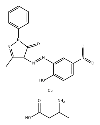 Cobalt, 2,4-dihydro-4-[(2-hydroxy-5-nitrophenyl)azo]-5-methyl-2-phenyl-3H-pyrazol-3-one complexes, compds. with 3-(C8-18-alkylamino)butanoic acid 结构式