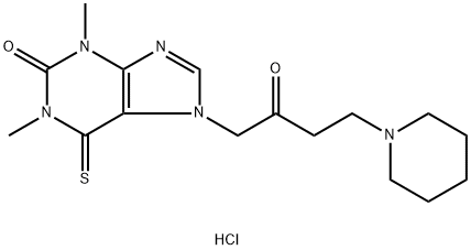 2H-Purin-2-one, 1,3,6,7-tetrahydro-1,3-dimethyl-7-[2-oxo-4-(1-piperidinyl)butyl]-6-thioxo-, hydrochloride (1:) 化学構造式